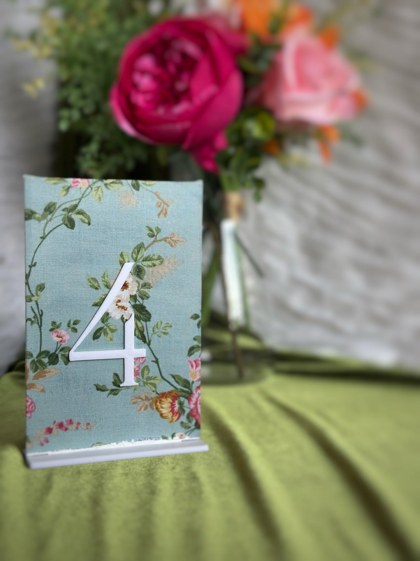 Blue Floral Wedding Table Numbers
