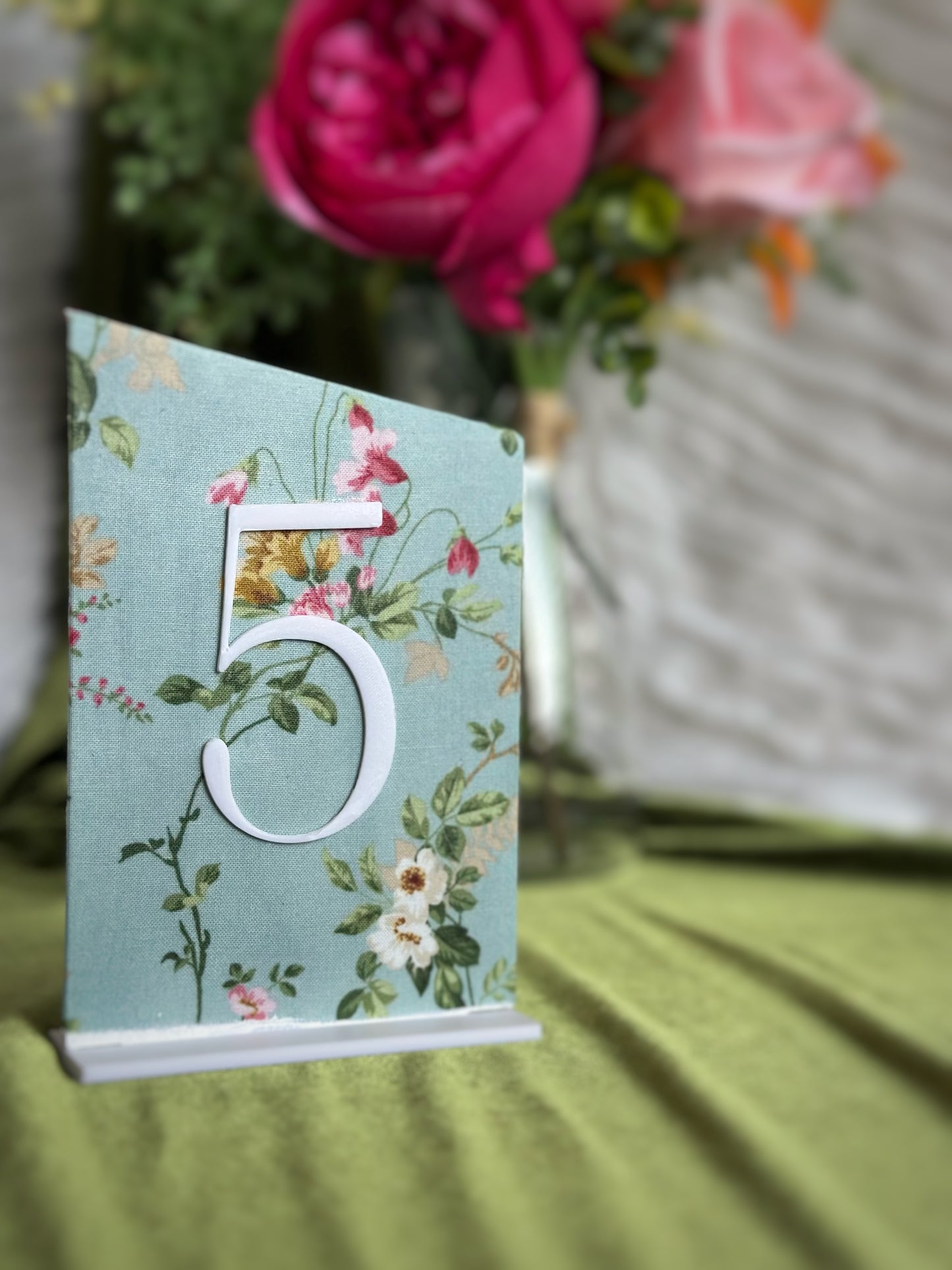 Blue Floral Wedding Table Numbers