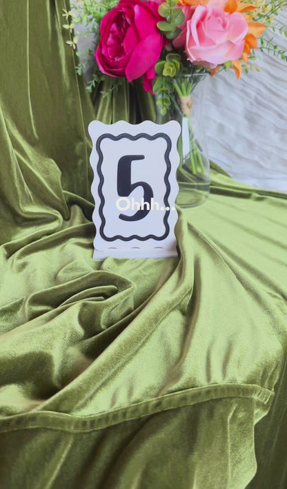 Rectangular Wavy Wedding Table Numbers